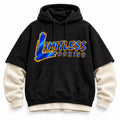 Limitless Boxing Black & Cream Layered Hoodie design mockup